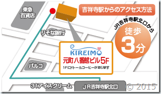 キレイモ吉祥寺店の地図 キレイモ吉祥寺店の地図